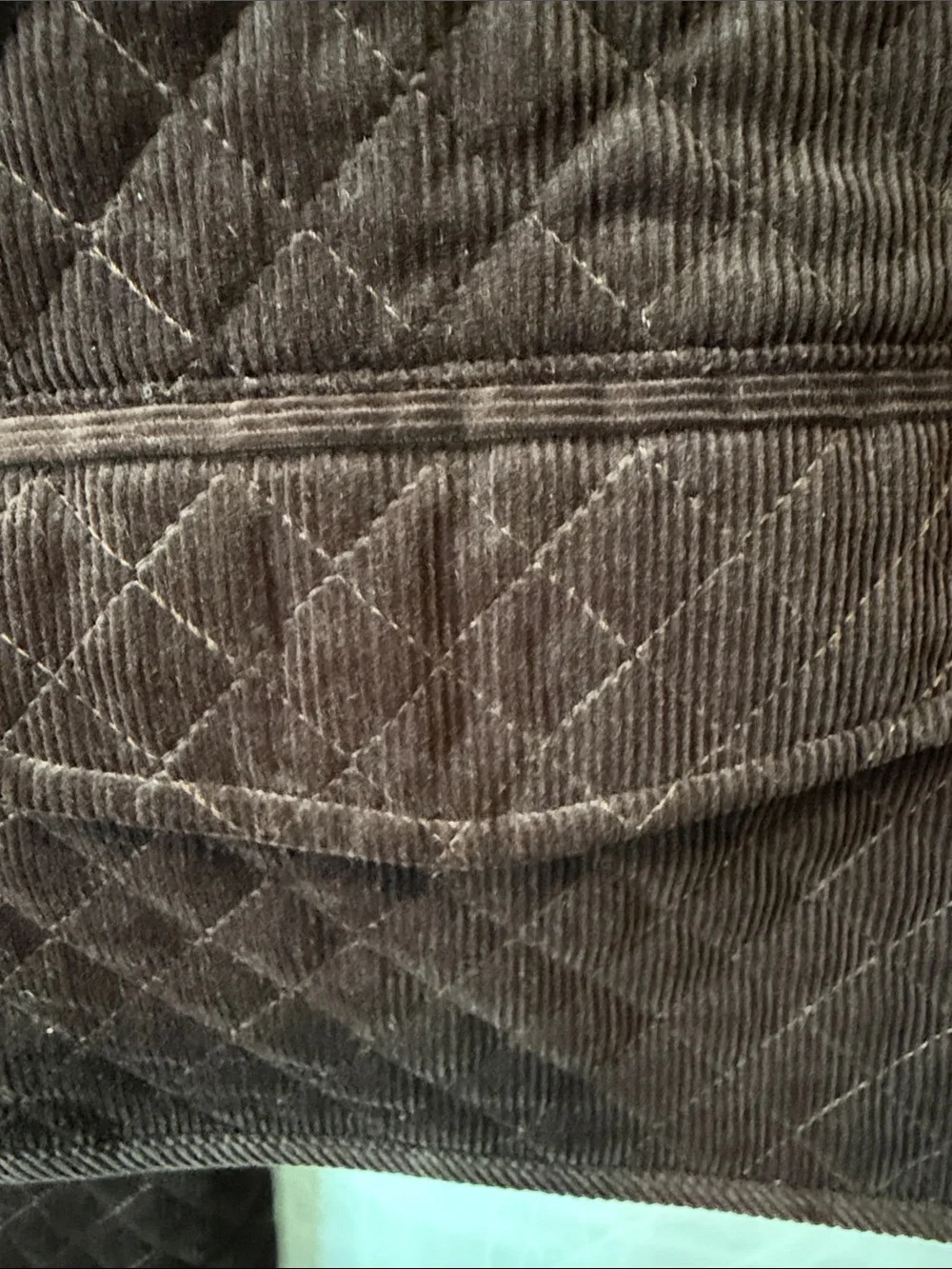 Zara Quilted Corduroy Sport Coat in Dark Brown